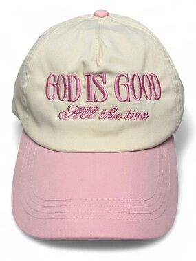 Pink “God Is Good” Trucker Hat Snapback Coquette Preppy Y2K Christian Jesus Cap